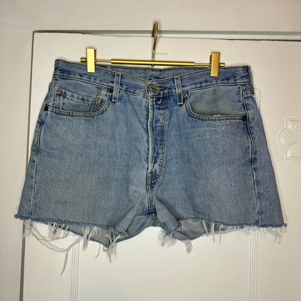 Levi's Light Blue Denim Jean Cutoff Shorts